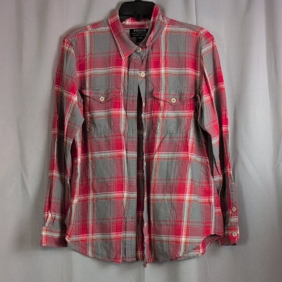 Filson Red and Gray Casual Button Down Shirt - Picture 1 of 7